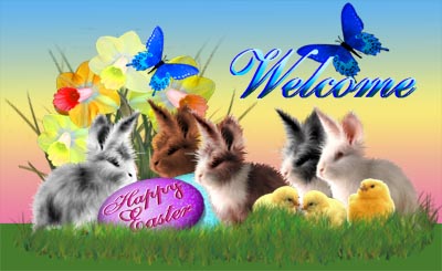 <img:stuff/AnEasterWelcomeBunniesManyChicks400.jpg>